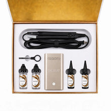 Kit profesional de extensiones UV EHE Light™ abierto: lámpara, adhesivos, removedor y herramientas